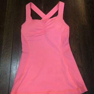 😍NO LONGER SOLD😍 bright pink/coral full length lululemon tank top